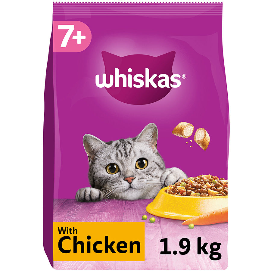 Whiskas 7+ Chicken Dry Cat Food for Senior Cats – 1.9kg