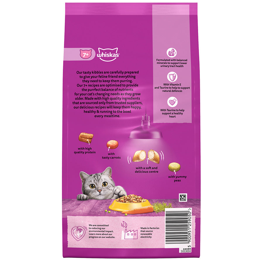 Whiskas 7+ Chicken Dry Cat Food for Senior Cats – 1.9kg