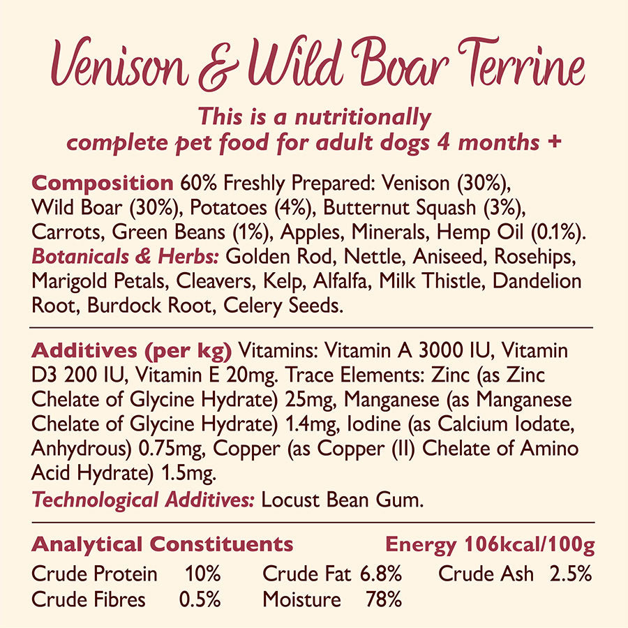 Lily's Kitchen Dog Venison & Wild Boar Terrine ( 400g x 6 )