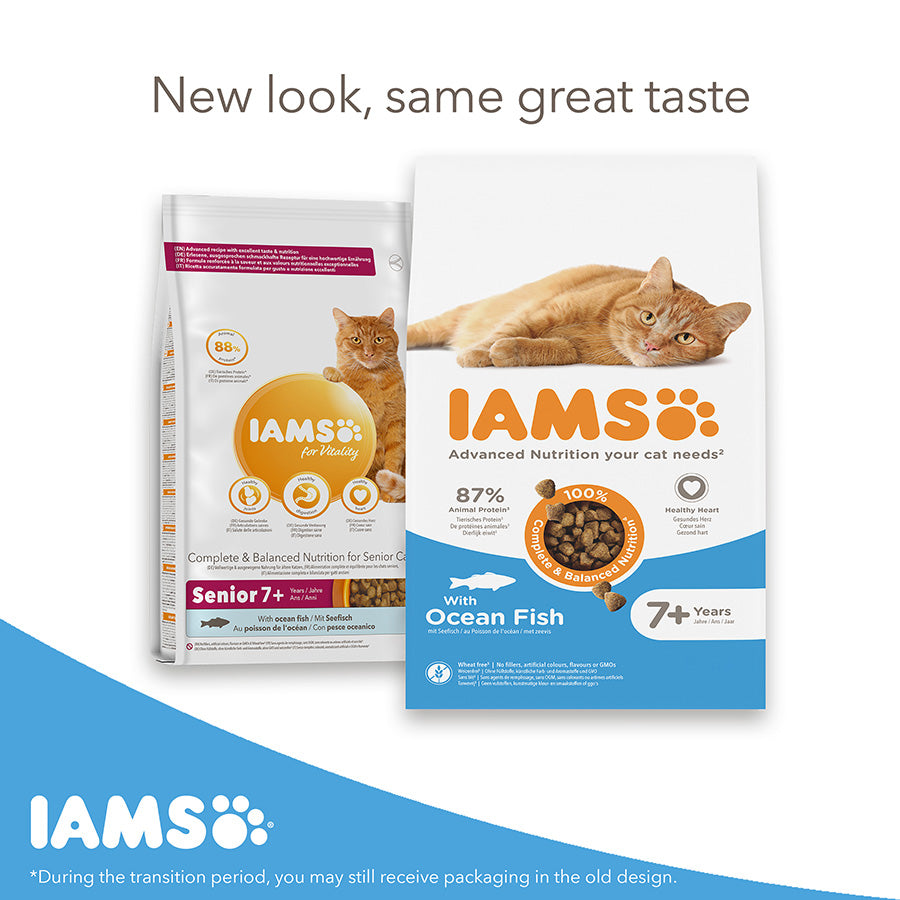 IAMS Senior Dry Cat Food Ocean Fish ( 2kg x 2 )