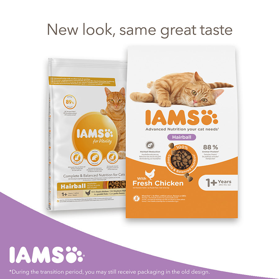 IAMS Hairball Dry Cat Food Chicken ( 2kg x 2 )