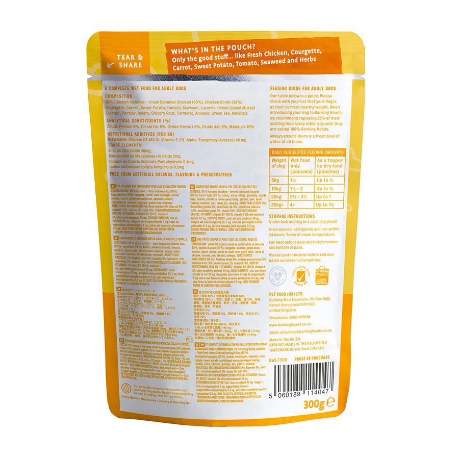 Barking Heads Fat Dog Slim Pouch - (300g x 10 )