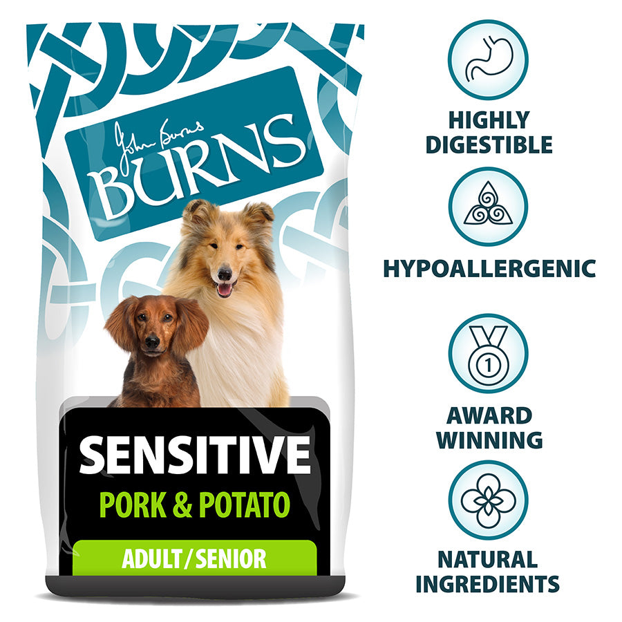 Burns Sensitive Pork and Potato Dry Dog Food - 6kg