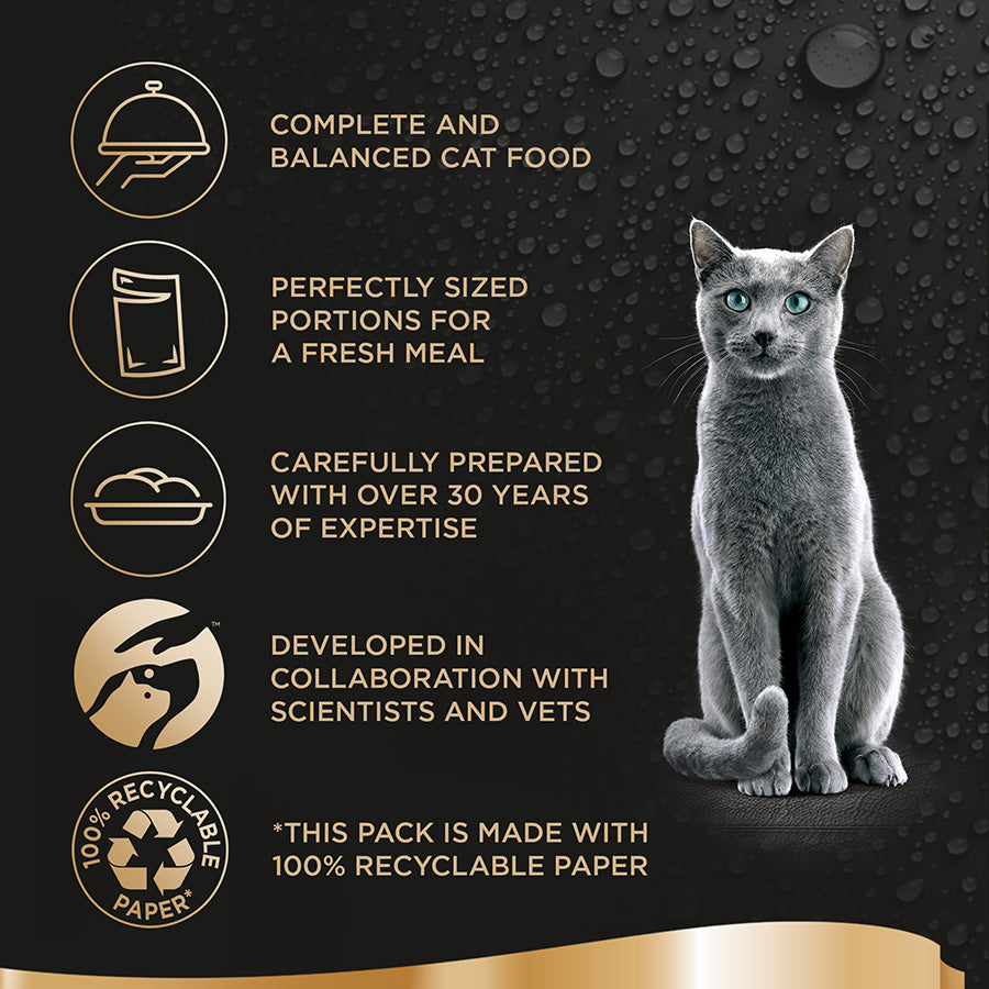 Sheba Fresh & Fine Wet Cat Food Pouches Poultry in Gravy (15pc x 50g) - 3 Packs
