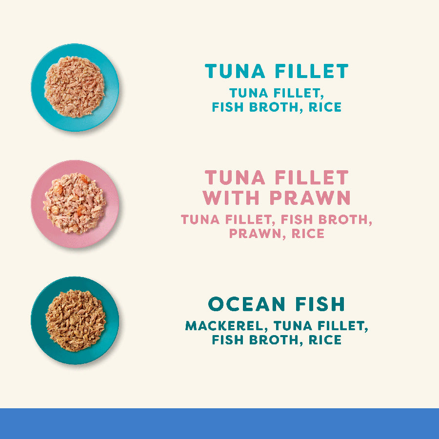 Applaws Natural Wet Adult Cat Food Fish Selection in Broth 12x156g Tins