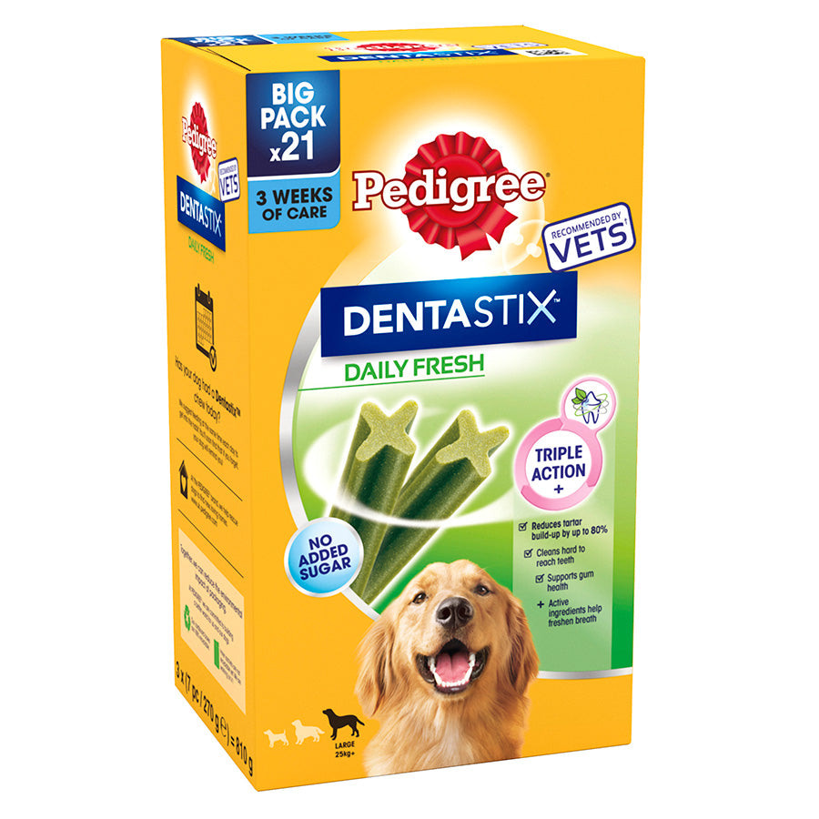 Pedigree Dentastix Fresh Daily Large Dog Dental Treats - ( 21 stk x 4 )