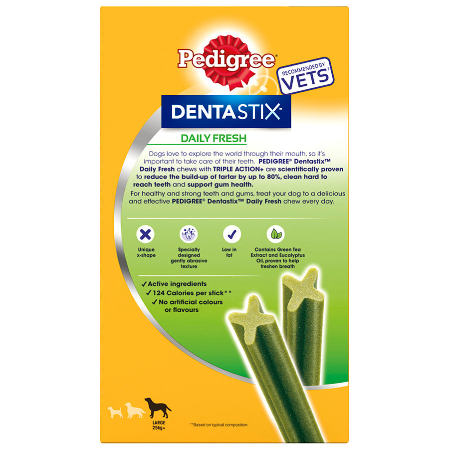 Pedigree Dentastix Fresh Daily Large Dog Dental Treats - ( 21 stk x 4 )