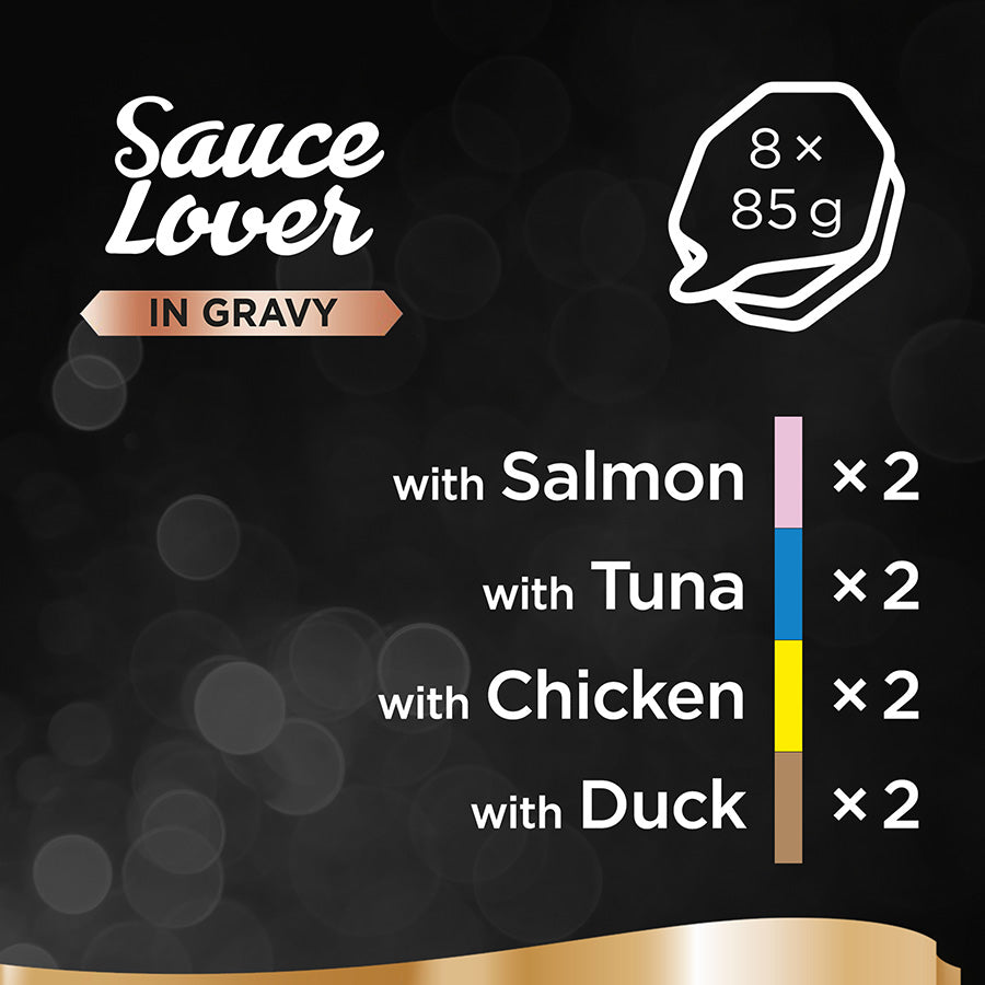 Sheba Sauce Lover Cat Food Trays Mixed Collection ( 8 Pack x 85g ) - 4 Pck
