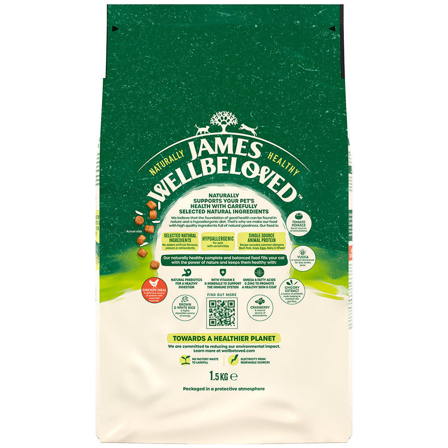 James Wellbeloved Adult Dry Cat Food Chicken - 1.5kg
