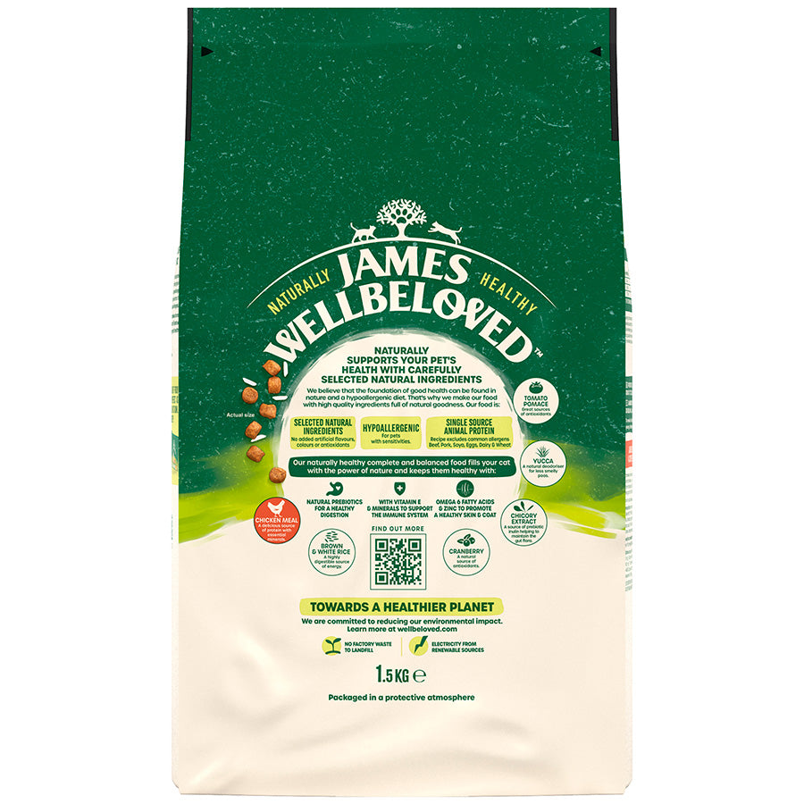 James Wellbeloved Senior Dry Cat Food Chicken - 1.5kg