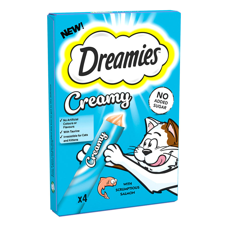 Dreamies Creamy Adult Cat & Kitten Treats with Scrumptious Salmon (40g x 11)