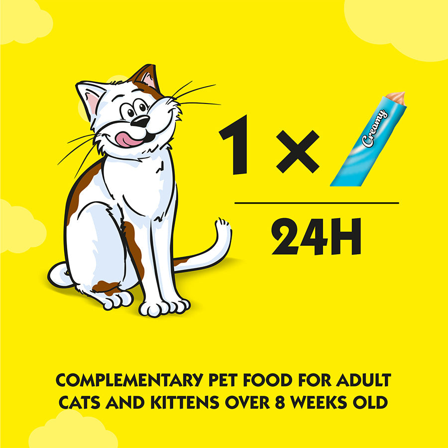 Dreamies Creamy Adult Cat & Kitten Treats with Scrumptious Salmon (40g x 11)
