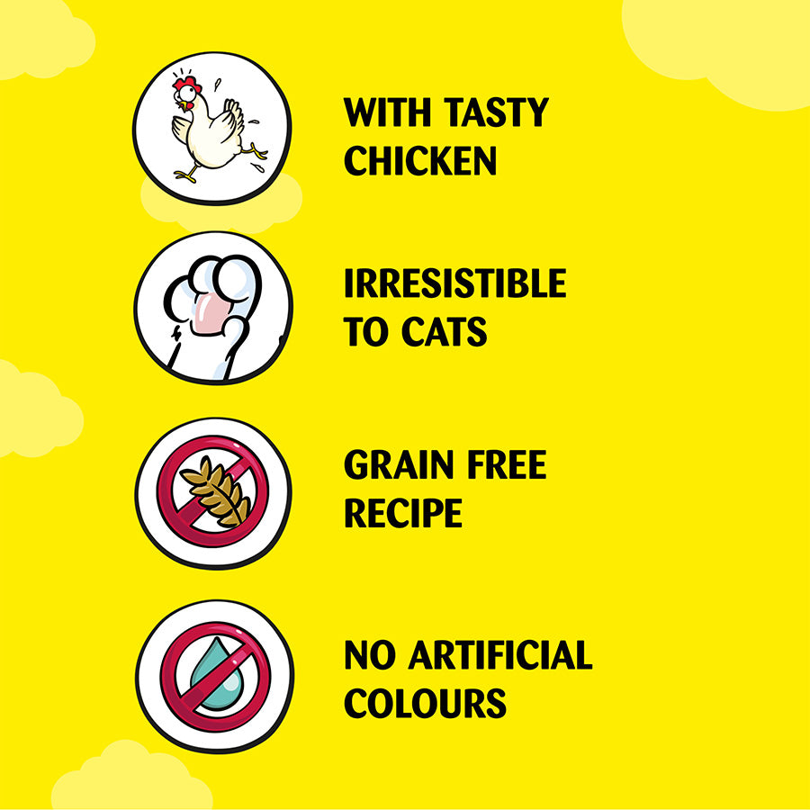Dreamies Meaty Sticks Adult Cat Treats with Tasty Chicken (30g x 14)