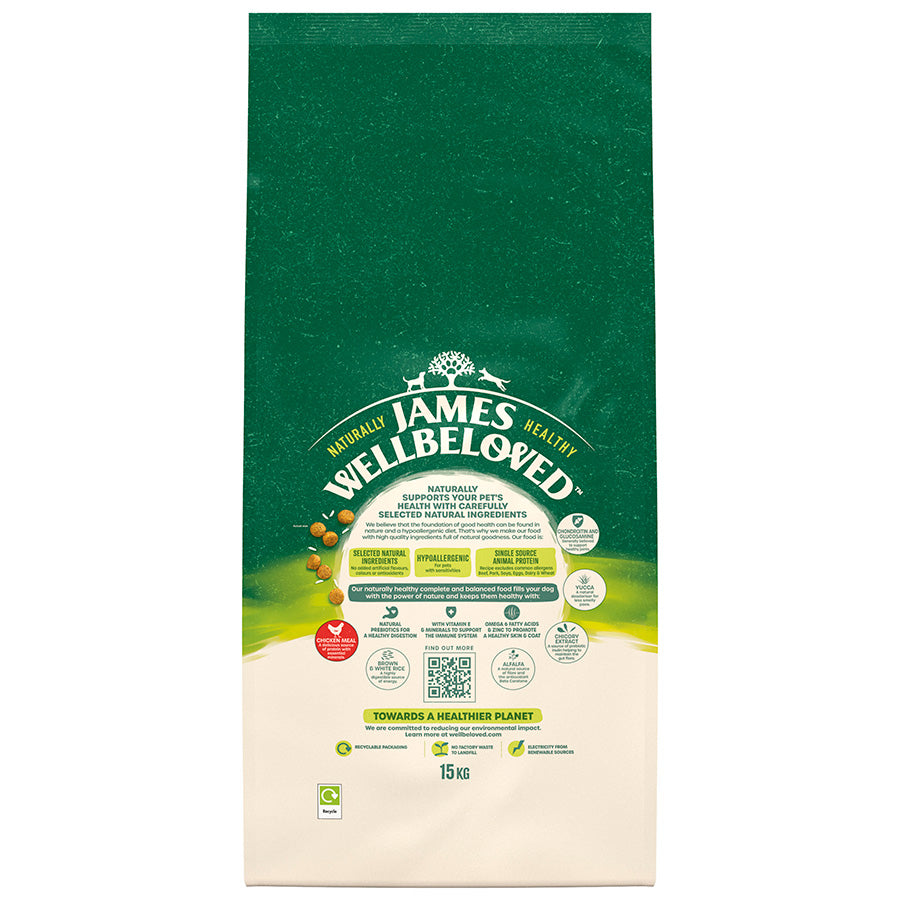 James Wellbeloved Senior Dry Dog Food Chicken & Rice - 15kg