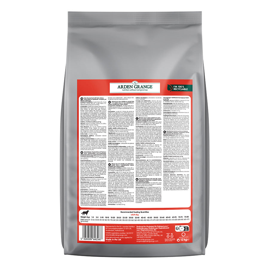 Arden Grange Adult Dog Grain Free Chicken & Superfoods - 2kg