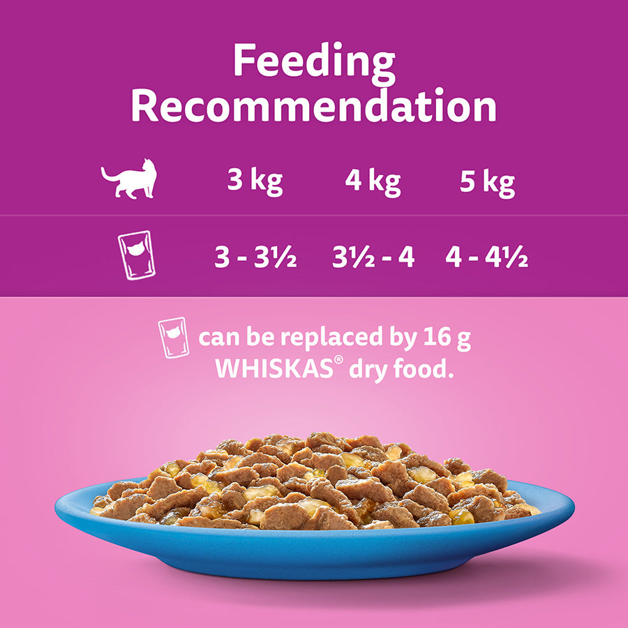 Whiskas 7+ Senior Wet Cat Food Fish Favourites in Jelly, (12 x 85g) x 4