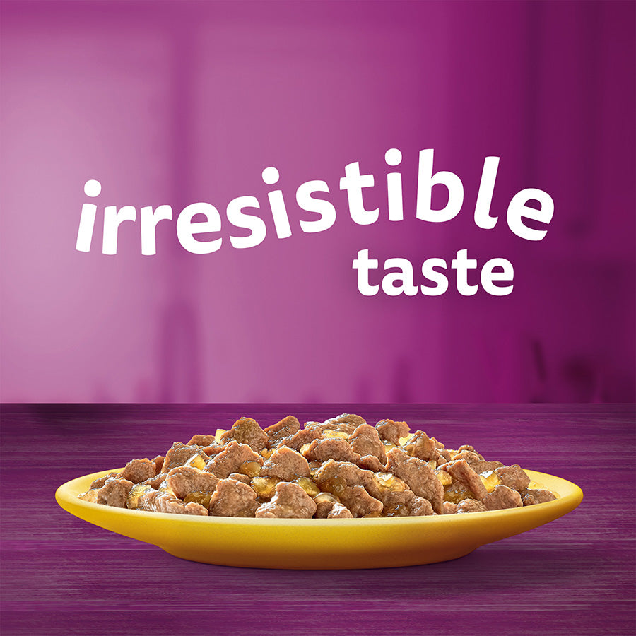 Whiskas 1+ Poultry Feasts Adult Wet Cat Food Pouches in Jelly – ( 12 x 85 ) x 4