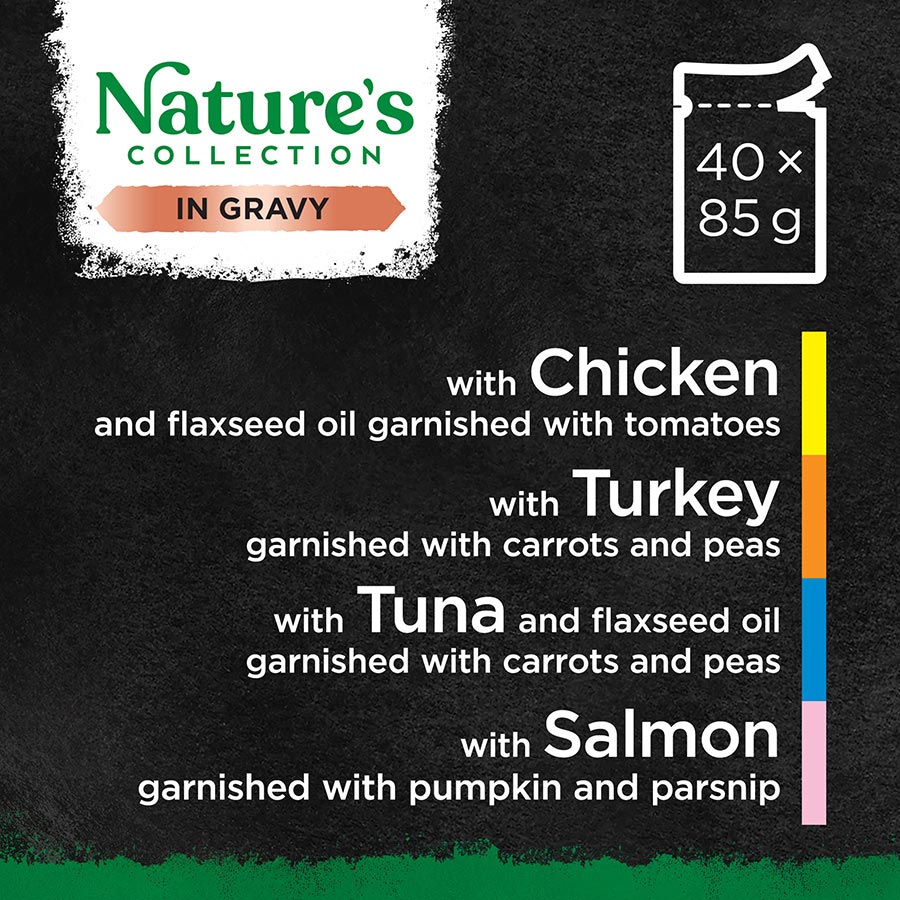 Sheba Natures Collection Cat Food Pouch Mixed Selection in Gravy ( 40 Pack × 85g )