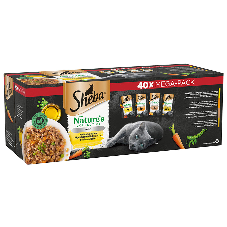 Sheba Natures Collection Cat Food Pouch Poultry Selection in Jelly ( 40 × 85g )