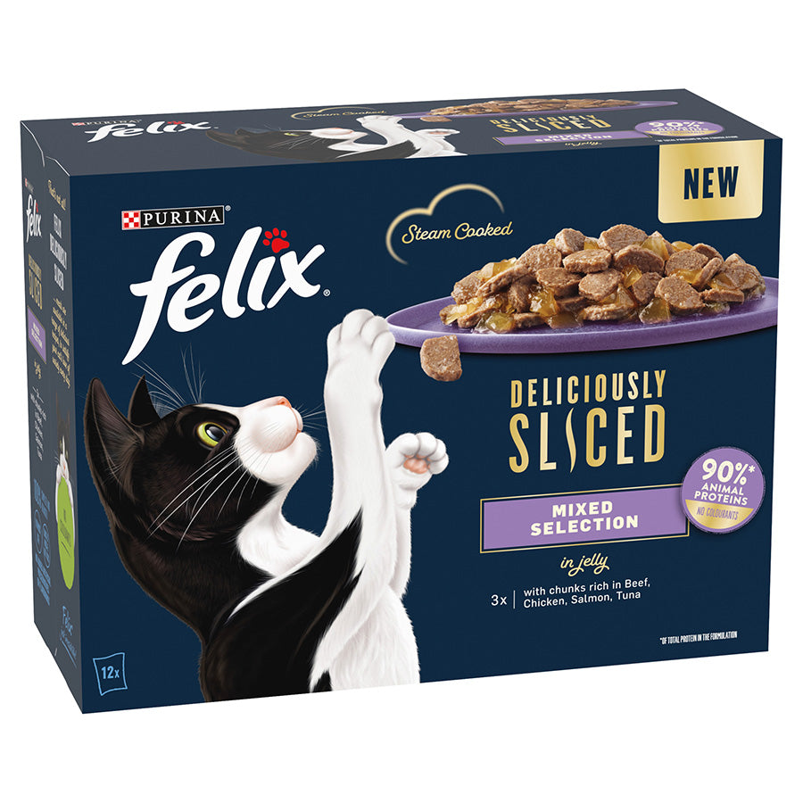 Felix Deliciously Sliced Mixed Selection in Jelly Wet Cat Food ( 12 Pack × 80g ) - 4 pack