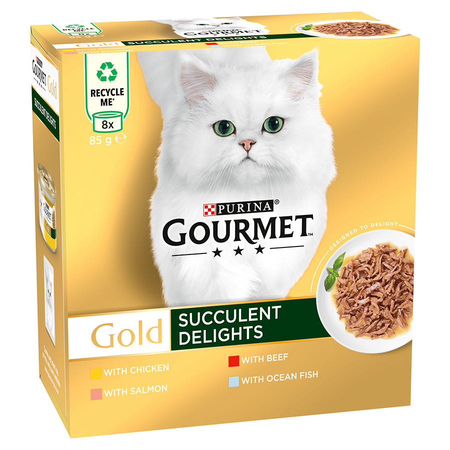 Gourmet Gold Succulent Delights Wet Cat Food ( 8 x 85g ) x 6 packs