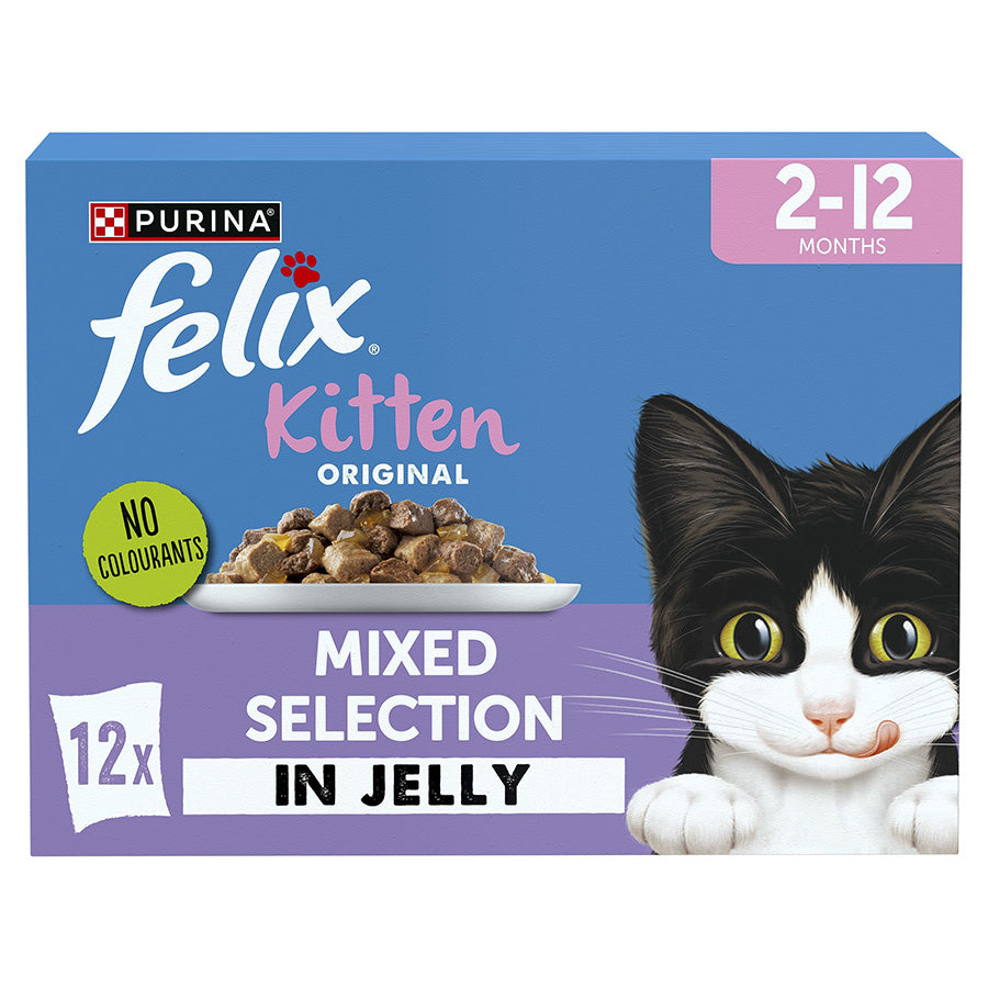 FELIX ORIGINAL Kitten Mixed Selection in Jelly Wet Cat Food ( 12 × 85g ) × 4
