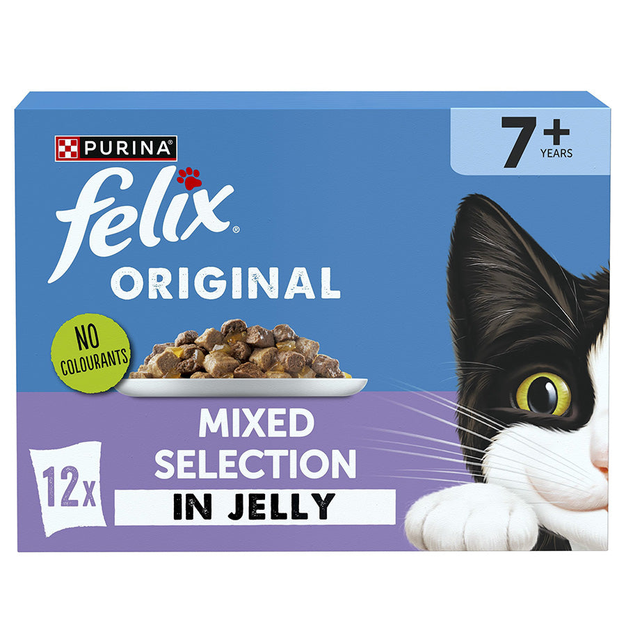 FELIX ORIGINAL Pouches 7+ Mixed Selection in Jelly ( 12pk × 85g )× 4