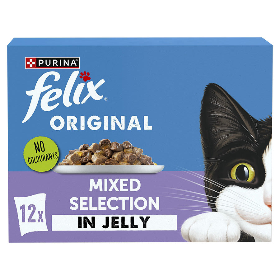 Felix Original Mixed Selection in Jelly – ( 12 x 85g Pouches ) x 4