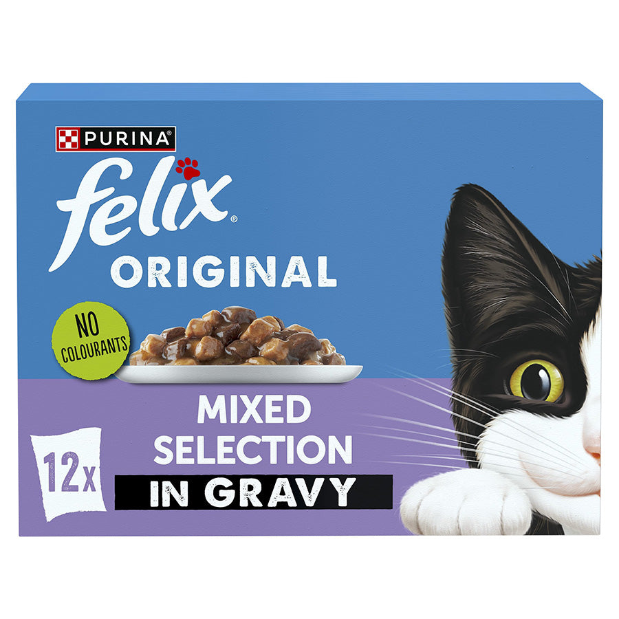 FELIX ORIGINAL Mixed Selection in Gravy Wet Cat Food ( 12pk × 85g ) × 4