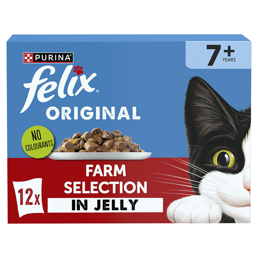 FELIX ORIGINAL Farm Selection 7+ Wet Cat Food ( 12pk × 85g ) × 4