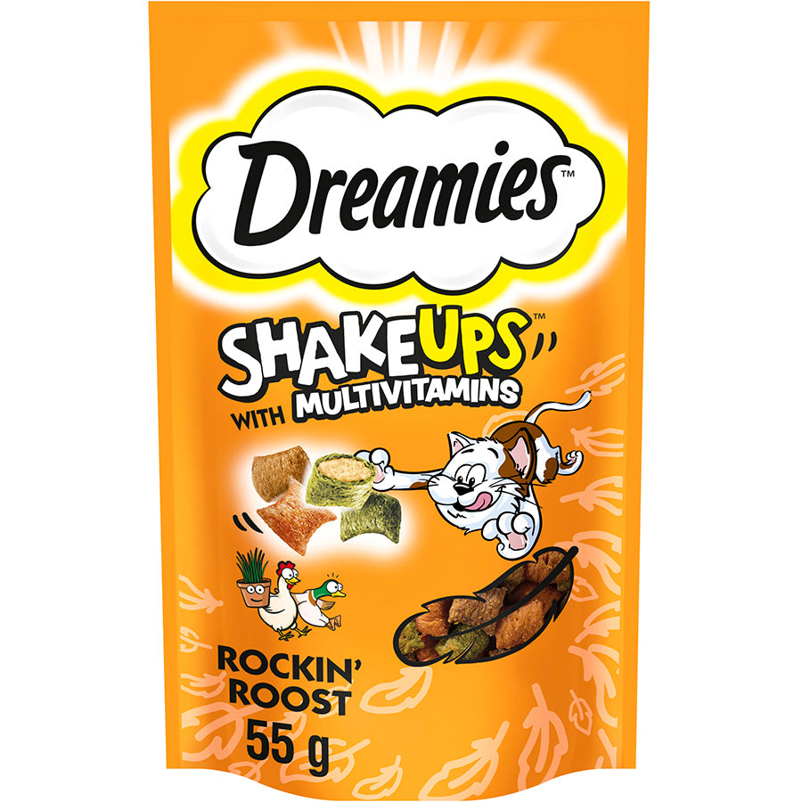 DREAMIES Shakeups Rockin Roost Cat Treats - (55g x 8)