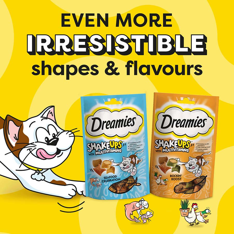 DREAMIES Shakeups Rockin Roost Cat Treats - (55g x 8)
