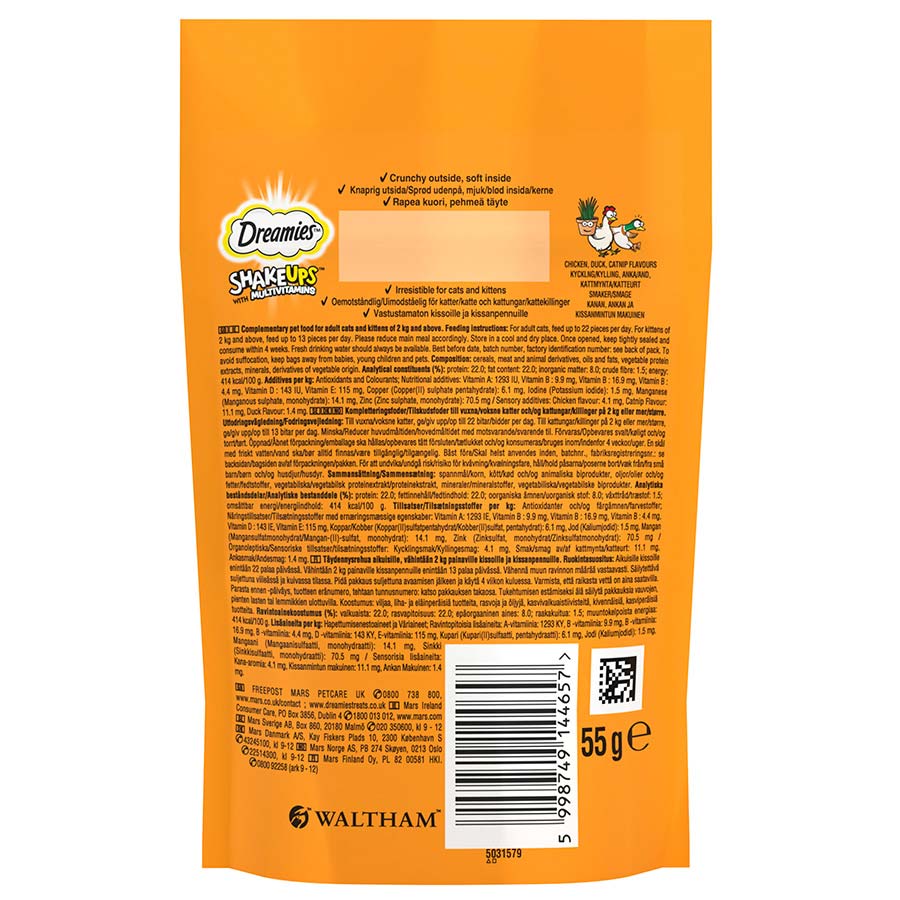 DREAMIES Shakeups Rockin Roost Cat Treats - (55g x 8)