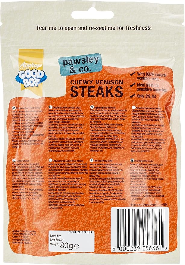 Good Boy Chewy Venison Steak - ( 80g x 10 )