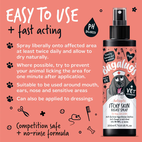 Bugalugs Antiseptic Itch Skin Relief Spray - 200ml