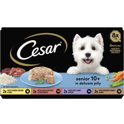 Cesar Senior 10+ in Delicate Jelly Dog Wet Food, 8 Pack, 150g