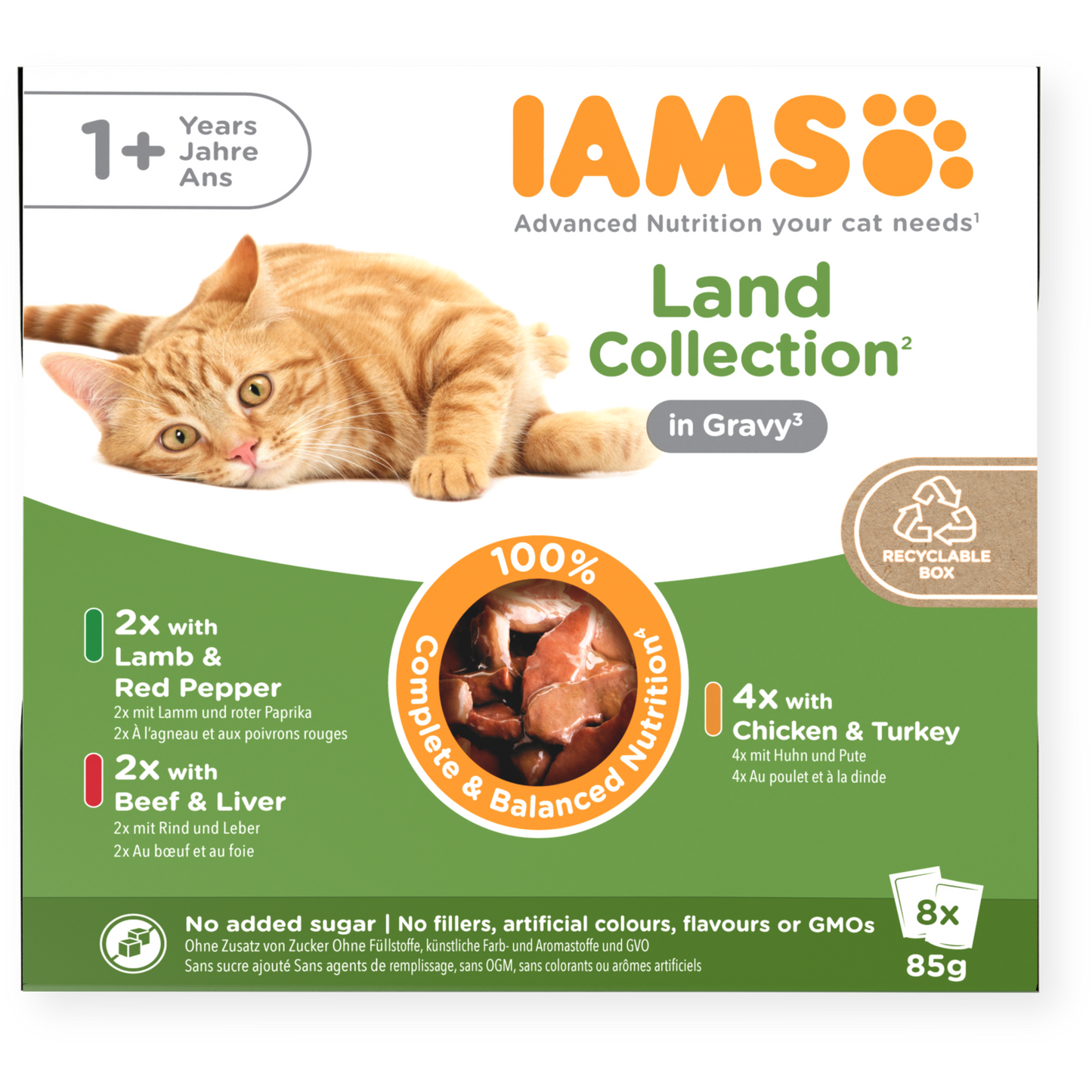 Iams Advanced Nutrition Adult 1+ years Cat Land Collection in Gravy - 8pk x 85g