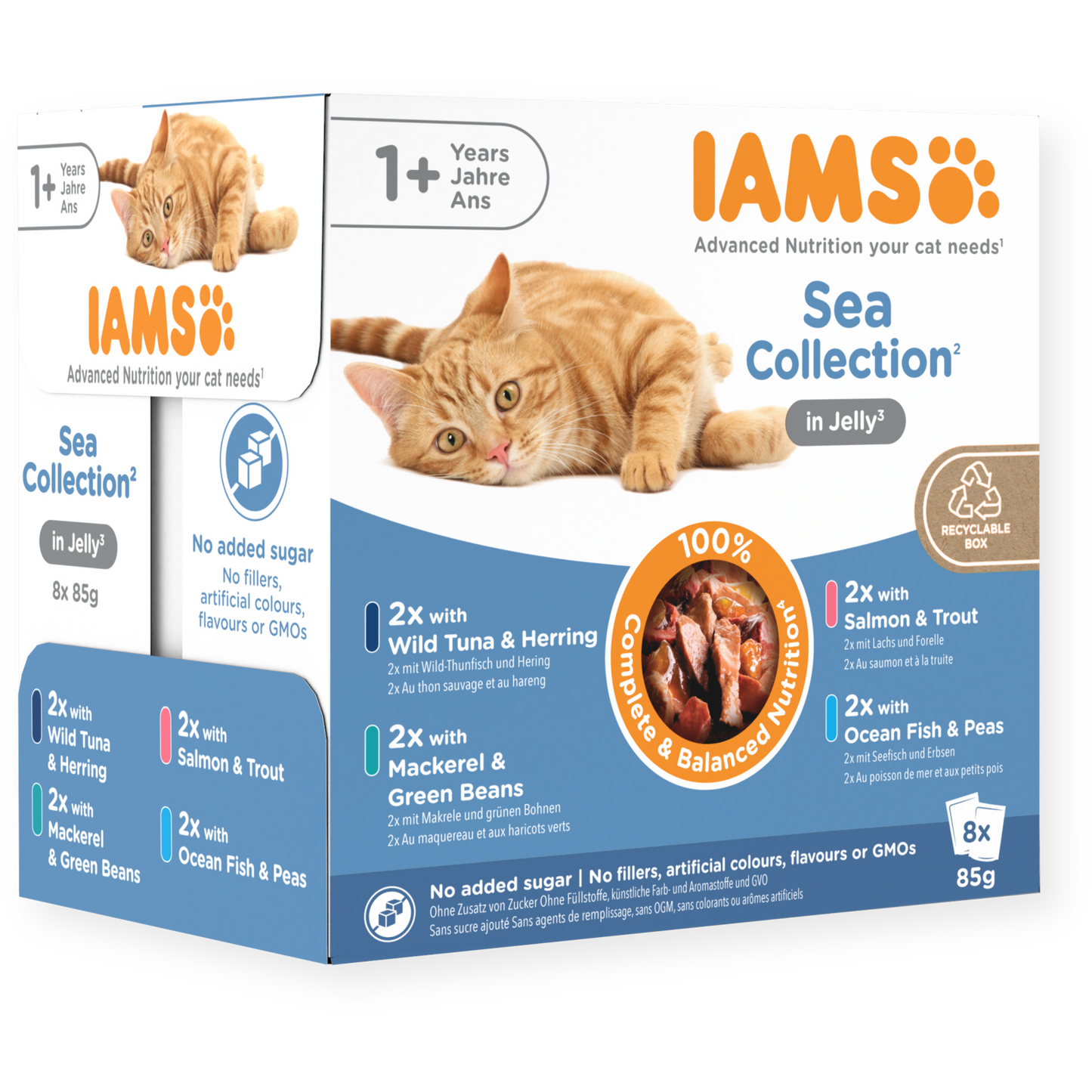 Iams Advanced Nutrition Adult 1+ Years Cat Sea Collection in Jelly 8pk - 85g