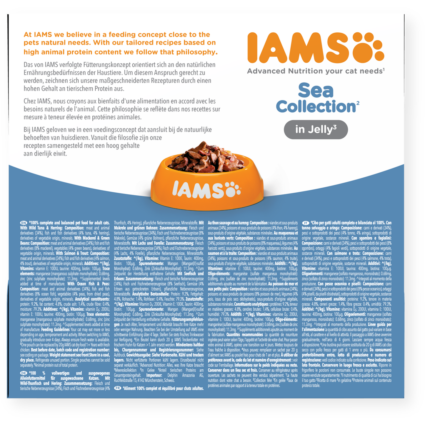 Iams Advanced Nutrition Adult 1+ Years Cat Sea Collection in Jelly 8pk - 85g