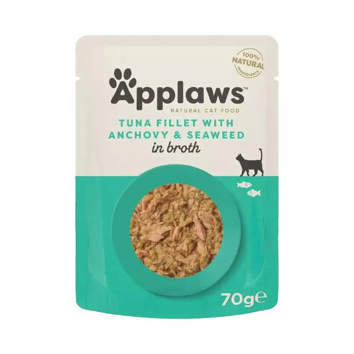 Applaws Cat Pouch Tuna with Whole Anchovy 12pk × 70g