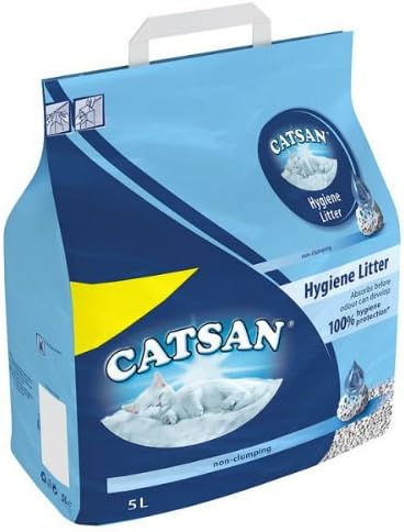 CATSAN Hygiene Cat Litter 5L – Non-Clumping, Instant Absorption, Hygiene Protection, Odour Control, Low-Dust Formula
