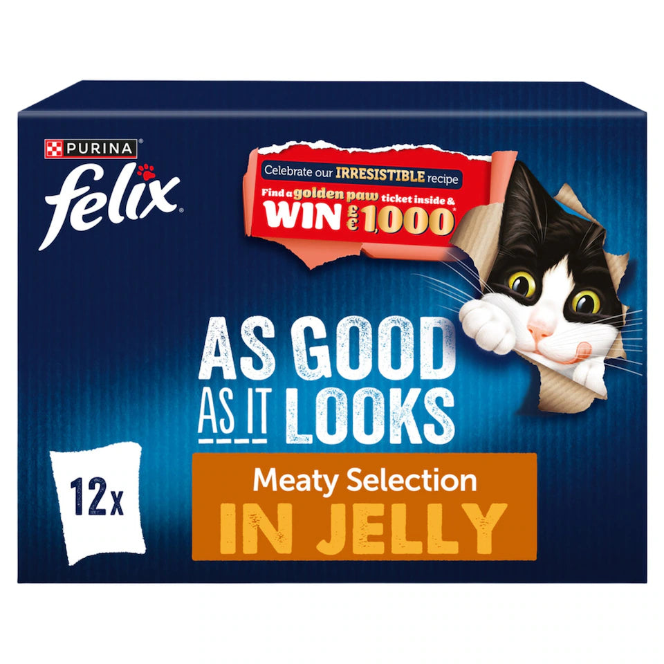 FELIX As Good As it Looks Meaty Selection in Jelly Wet Cat Food ( 12pk × 85g )