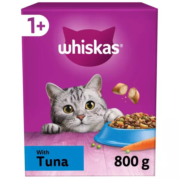 Whiskas 1+ Tuna Adult Dry Cat Food (800g × 5)