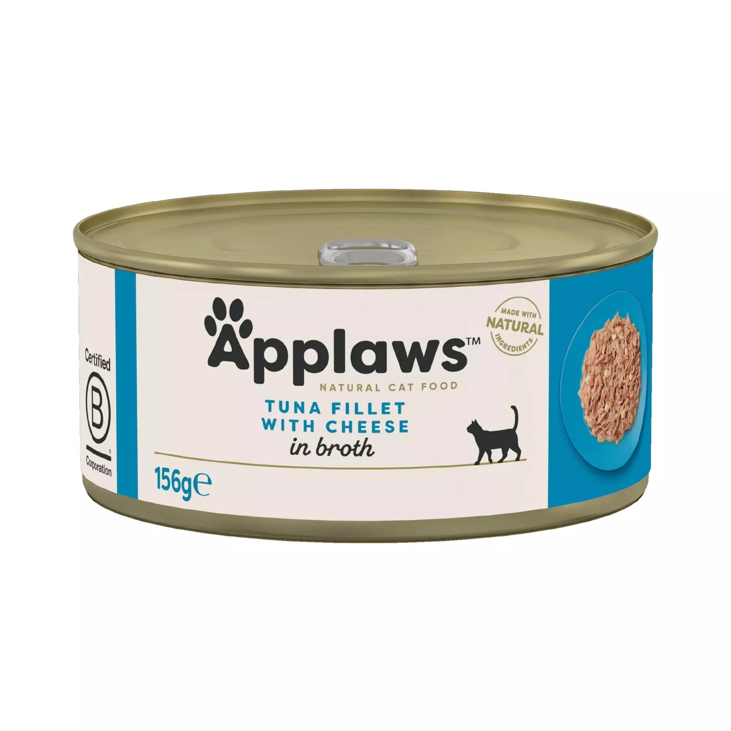 Applaws Natural Tuna Fillet with Cheese in Broth Tins Cat Food ( 156g× 24 )