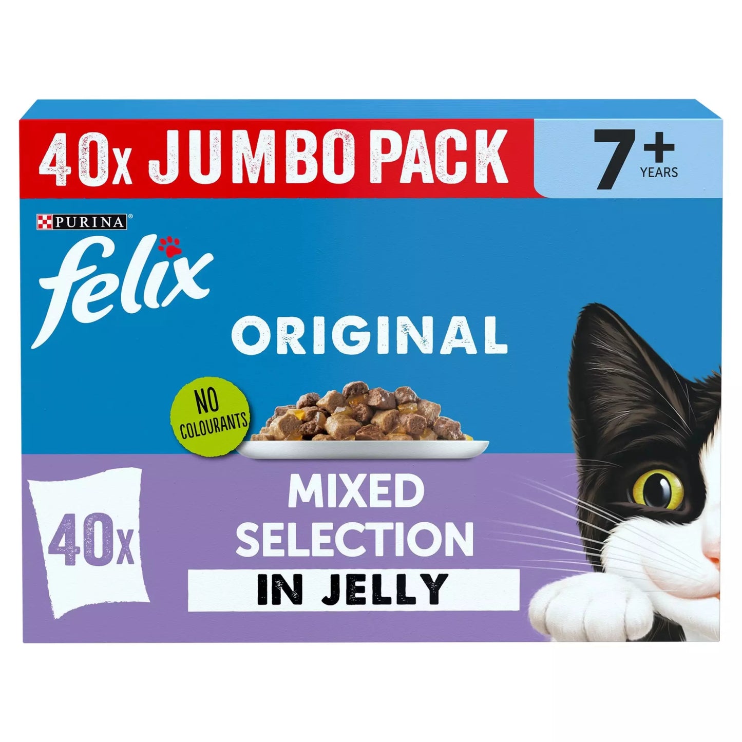 FELIX ORIGINAL 7+ Mixed Selection in Jelly Wet Cat Food Pouch ( 40 × 85g )
