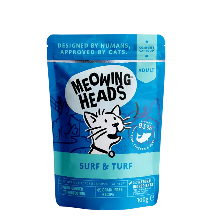 Meowing Heads Supurr Surf & Turf Pouch (Formally Gone Fishin') - ( 100g x 10 )