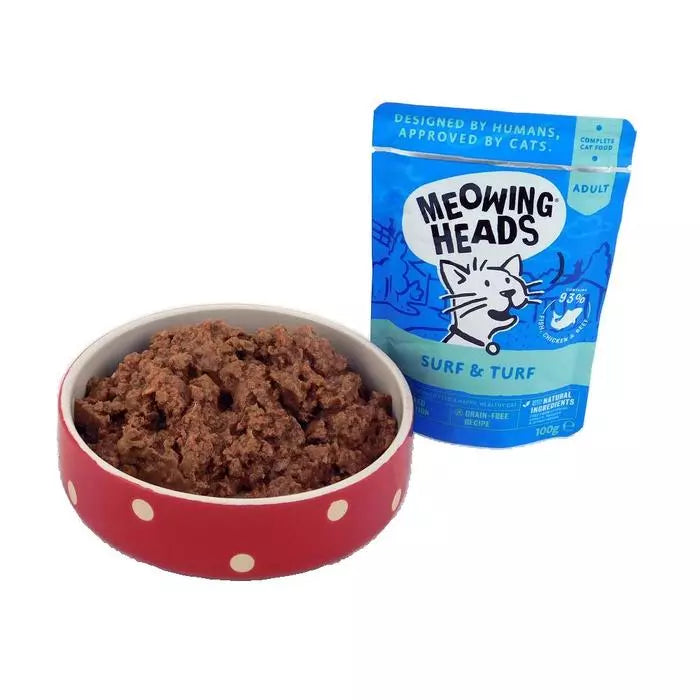 Meowing Heads Supurr Surf & Turf Pouch (Formally Gone Fishin') - ( 100g x 10 )