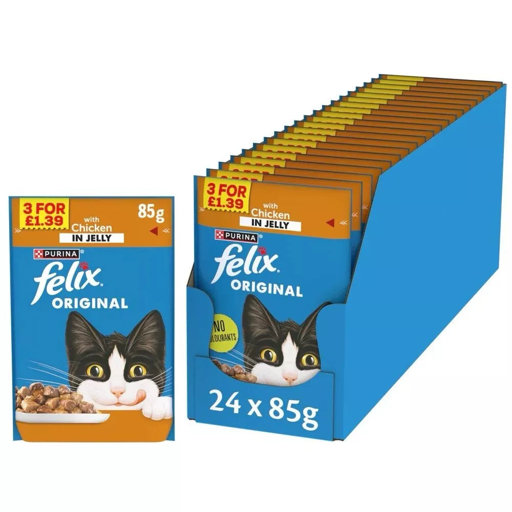 FELIX ORIGINAL Chicken in Jelly Wet Cat Food ( 85g × 24 )
