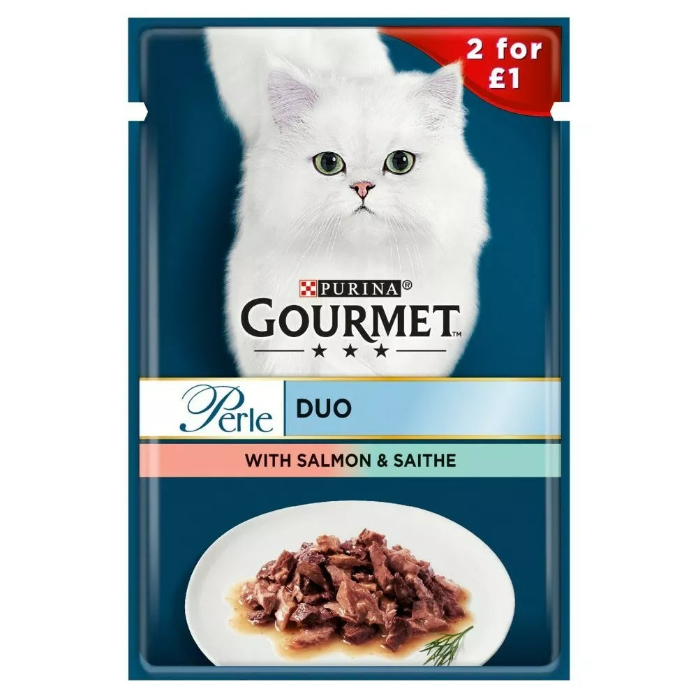 Gourmet Perle Salmon and Saithe Mini Fillets In Gravy Wet Cat Food ( 85g x 26 )