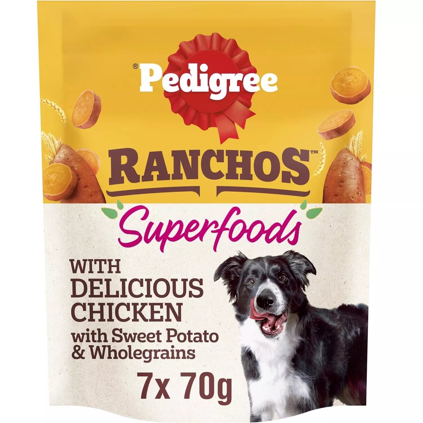 PEDIGREE® RANCHOS SUPERFOOD Chicken Dog Treat Sweet Potato Wholegrain